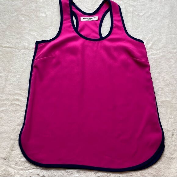 Amanda Uprichard NY Magenta Racer Back With Dark Blue Trim Size Small - Picture 1 of 8